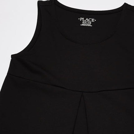 Robe chasuble en maille Ponte uniforme The Children's Place pour fille, noire, 14 ans