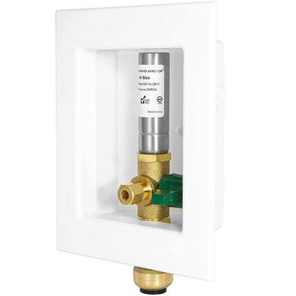 Boîte de dérivation EFIELD Push-fit pour machine à glaçons, raccord Push-Fit 1/2 pouce avec amortisseur de coup de bélier en acier inoxydable, vanne à boisseau sphérique 1/4 de tour installée (IM015)