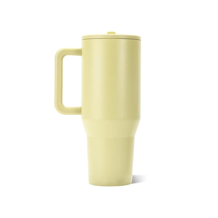 HydroJug Traveler - 40 oz Water Bottle with Handle & Flip Straw - Fits in Cup Holder, Leak Resistant Tumbler-Reusable Insulated Stainless Steel & Rubber Base - Gifts for Women & Men, Olive