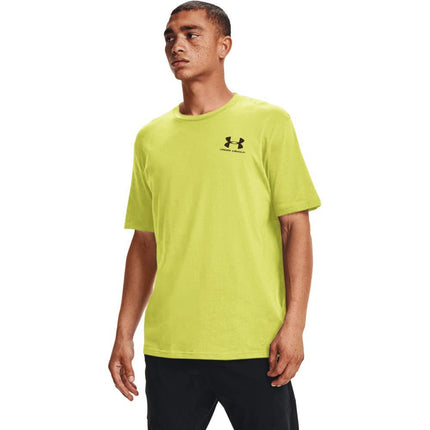 Under Armour Camiseta de manga corta para hombre Ua Sportstyle Left Chest, (743) Amarillo Lima/Negro, XS