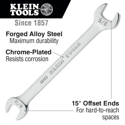 KLEIN TOOLS 68463 9/16-Inch and 5/8-Inch Ends Open-End Wrench by North Coast Electric