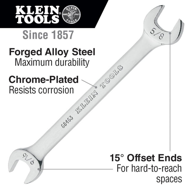 KLEIN TOOLS 68462 Llave de boca de 1/2 pulgada, extremos de 9/16 pulgadas