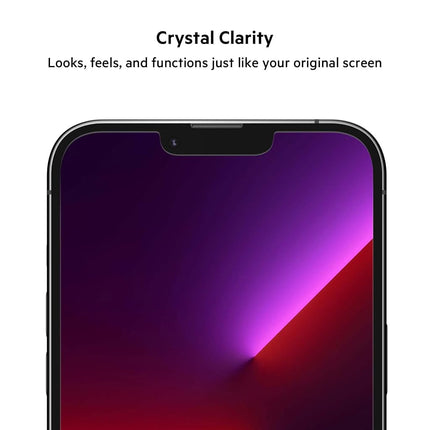 Belkin TemperedGlass iPhone 14 Plus and iPhone 13 Pro Max Screen Protector, AntiMicrobial-Treated, Easy Bubble Free Application with Included Installation Guide Tray, 9H Hardness Tested