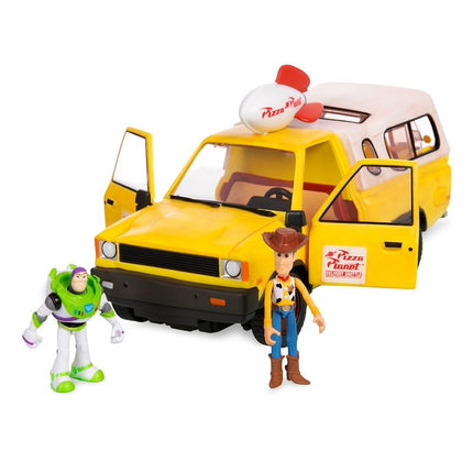 Disney Store Official Pizza Planet Truck with Lights & Sounds - Toy Story Action Figures Set Includes Woody & Buzz Lightyear, Movable Parts, Light Up Features & Vehicle Sounds