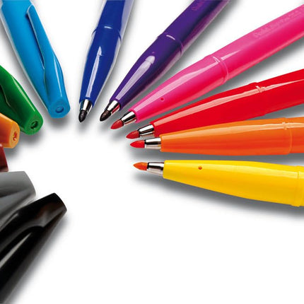 Pentel Sign Pen 1.0mm Line Dye Based Ink Original Fiber Tipped Pen - Brown (Pack of 12)