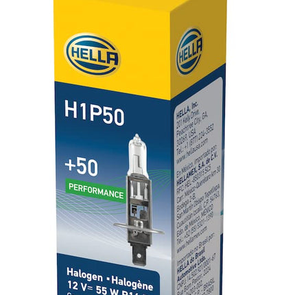 HELLA H1P50 +50 Performance Bulb, 12V, 55W