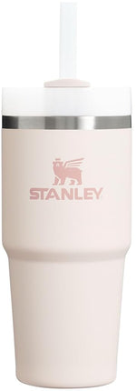 Vaso térmico STANLEY Quencher H2.0 FlowState de acero inoxidable con tapa y pajita para agua, té helado o café, batidos y más, Cuarzo Rosa 2.0, 414 ml