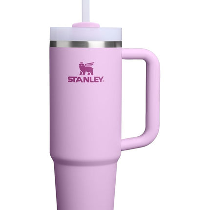 Vaso STANLEY Quencher H2.0 con asa y pajita 30 oz | Tapa Flowstate de 3 posiciones | Compatible con portavasos para viajes | Vaso térmico de acero inoxidable | Sin BPA | Orquídea Suave