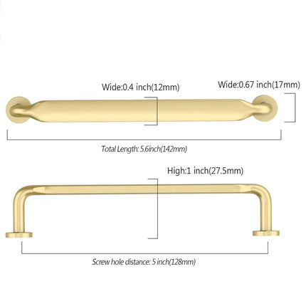 Asidrama 10 Pack 5 Inch(128mm) Brushed Gold Kitchen Cabinet Handles, Cabinet Pulls Kitchen Cabinet Hardware for Cupboard Drawer Pulls