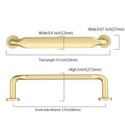 Asidrama 10 Pack 3.75 Inch(96mm) Brushed Gold Kitchen Cabinet Handles, Cabinet Pulls Kitchen Cabinet Hardware for Cupboard Drawer Pulls