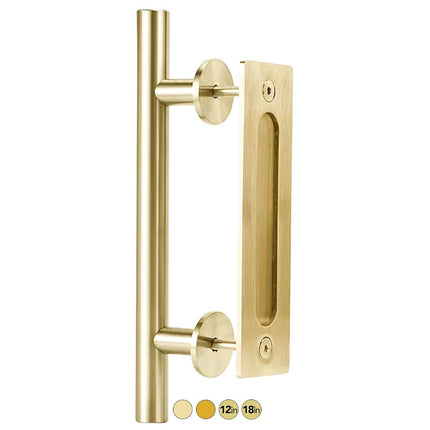Rio Salto 12-Inch Brushed Brass Gold Barn Door Han