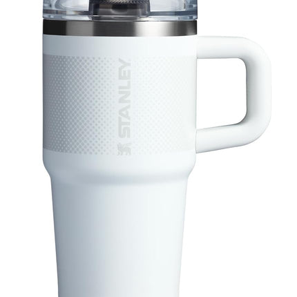 Vaso Stanley Quencher ProTour Flip Straw de 20 oz con tapa a prueba de fugas | Popote integrado y asa | Compatible con portavasos para viajes | Vaso de acero inoxidable aislado | Sin BPA | Frost Fade