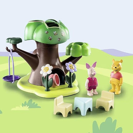 Playmobil 71316 1.2.3 & Disney: Winnie's & Piglet's Tree House, Winnie-the-Pooh, educational toys for toddlers, gifting toy and fun imaginative role-play, playsets for children ages 12 months+