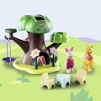 Playmobil 71316 1.2.3 & Disney: Winnie's & Piglet's Tree House, Winnie-the-Pooh, educational toys for toddlers, gifting toy and fun imaginative role-play, playsets for children ages 12 months+