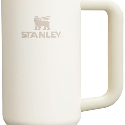 Vaso Stanley Quencher H2.0 FlowState, con aislamiento al vacío, de acero inoxidable, con tapa y pajita para agua, té helado, café, batidos y más, color crema, 0.9 litros
