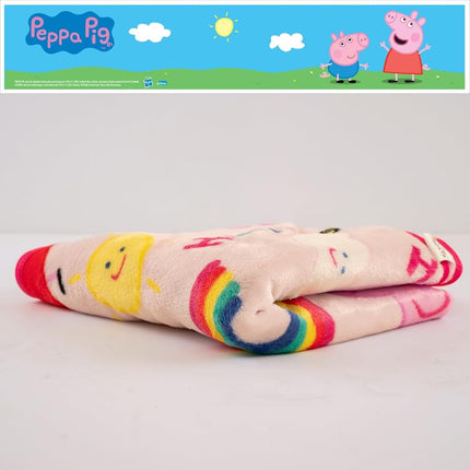 Plaid Peppa Pig pour enfants, ultra doux et soyeux au toucher, 102 cm x 127 cm, (Produit sous licence officielle)