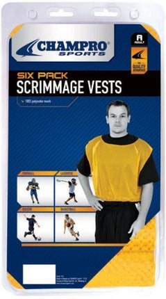 Champro Scrimmage Vests, Pack of 6 (Scarlet, Adult)