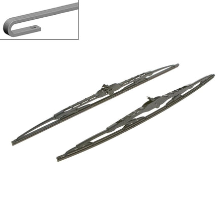 Bosch Twin Spoiler 582 S - Front Windscreen Wipers - Set of 2 Replacement Blades - Comes with Pre-assembled Quick-Clip Adapter - 2 Blades, 550mm/530mm
