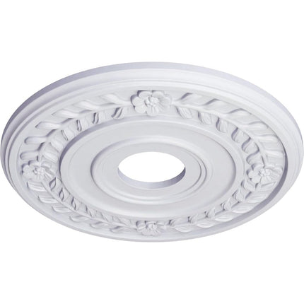 Ekena CM16WR 16 1/4-Inch Outer Diameter x 3 5/8-Inch Inner Diameter x 1-Inch Projection Wreath Ceiling Medallion - Primed