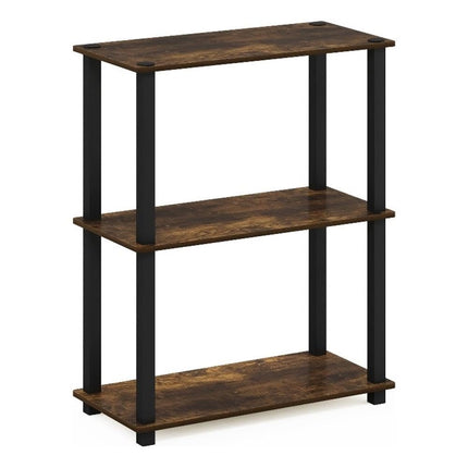 Furinno TURN-S-TUBE 3-Tier Tool-Free Corner Shelf, Amber Pine