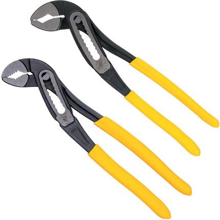 Klein Tools D5052KIT 2-Piece Classic Klaw Pump Pliers Set, 7-Inch and 10-Inch Pump Pliers, Compact Design with V-Jaw and Hardened Teeth for Maximum Torque