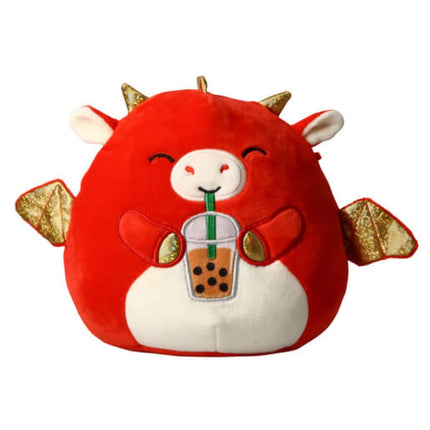 Squishmallows Official Kellytoy Plush 7.5 Inch Squishy Stuffed Toy Animal (Baiden The Dragon with Boba Tea)