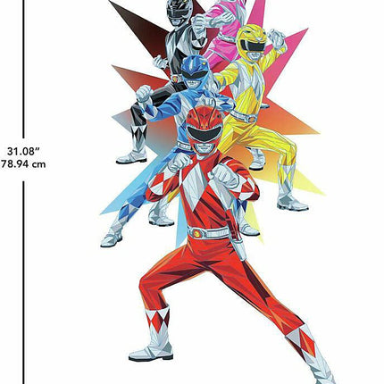 RoomMates RMK4454SCS Power Rangers Peel and Stick Wall Decals, Pink, Red, Blue, Yellow