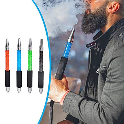 SRKLXYJINT 2 PCS Ice Mouth Tip Hose Rainbow Shisha Hookah Pipe for Accessories (Black)