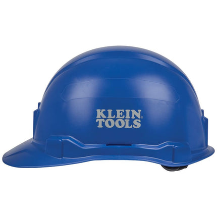 Klein Tools 60248 Hard Hat, Non-Vented Cap Style, Padded, Self-Wicking Odor-Resistant Sweatband, Tested up to 20kV, Blue