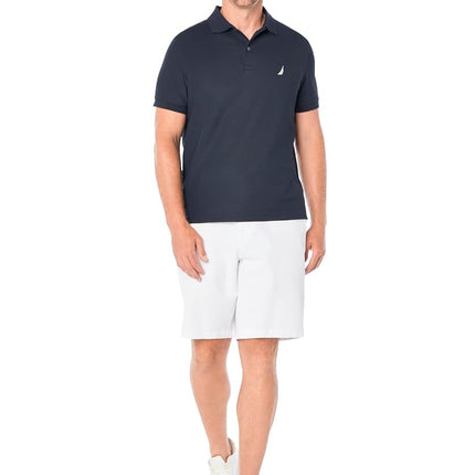 Nautica Men's Solid Anchor Deck Classic Fit Polo, Navy, M