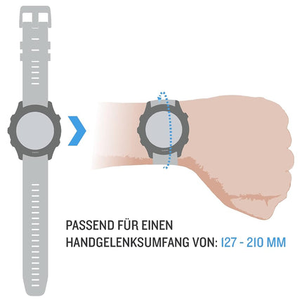 Garmin QuickFit Watch Bands (26mm), suitable for selected fēnix-, epix-, Descent-, D2-, Instinct-, Forerunner- and Tactix series smartwatches, Original accessory, Silicone, Black/Cirrus Blue