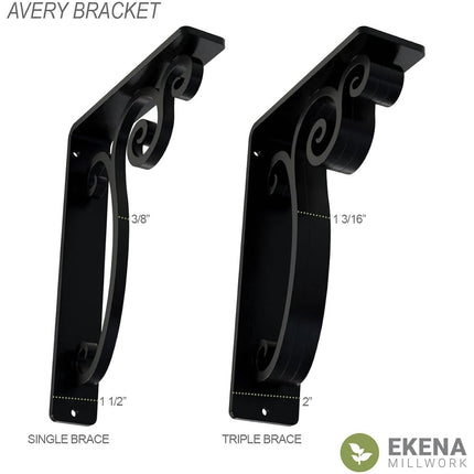 Ekena Millwork BKTM02X07X10TAVABZ Metal Bracket, 2" W x 7 1/2" D x 10" H, Antiqued Bronze