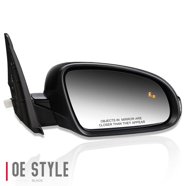 DNA Motoring OEM-MR-HY1321257 Heated Powered Right Passenger Side Door View Mirror W/ Blind Spot Detection & Turn Signal Compatible with 2018-2022 Kona