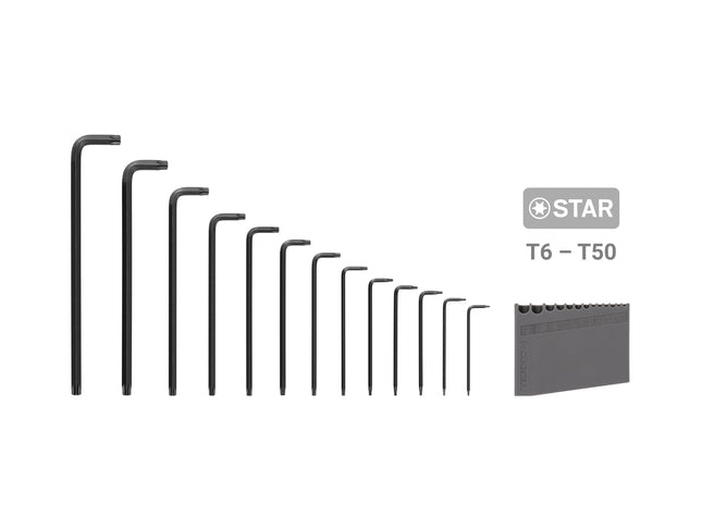 TEKTON Star L-Key Set with Holder, 13-Piece (T6-T50) | KLT91402