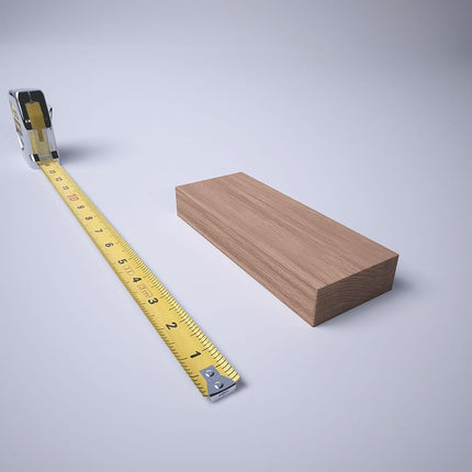2 1/2"W x 6 1/2"H x 1"P Americraft Solid Hardwood Stain Grade Smooth Plinth Block with Squared Edge, Red Oak