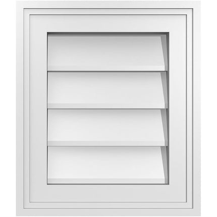 Ekena Millwork GVPVE12X1402SN Vertical Surface Mount Gable Vent: w/ 2" 1-1/2"H Brickmould Frame, 12"W x 14"H, PVC