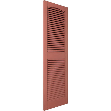 Ekena Millwork LL1C12X02400BD 12" W x 24" H Open Shutters with Center Slits Lifetime Vinyl Top with Fastener (Pair) Bordeaux