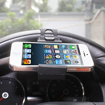 Reiko Car Steering Wheel Phone Mount - Retail Packaging - Gray