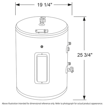 Calentador de agua de punto de uso GE | Calentador de agua eléctrico con termostato ajustable y válvula de drenaje | Fácil instalación para agua caliente instantánea | 18 galones | 120 voltios | Acero inoxidable