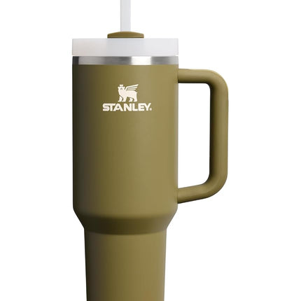 Vaso Stanley Quencher H2.0 con asa y pajita, 1200 ml | Tapa Flowstate de 3 posiciones | Compatible con portavasos para viajes | Vaso térmico de acero inoxidable | Sin BPA | Tomillo exclusivo
