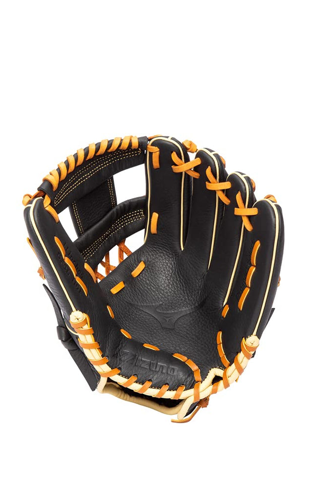Gant de baseball pour enfant Mizuno Prospect Select, Deep 3 Web-Noir/Marron, 11" | Intérieur