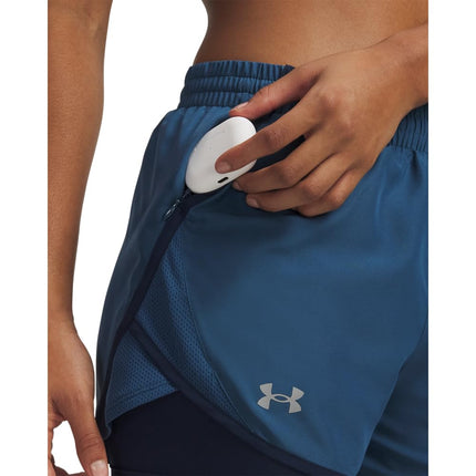 Under Armour Fly By 2-in-1 Shorts, (498) Wham Blue / Academy / Reflective, XS