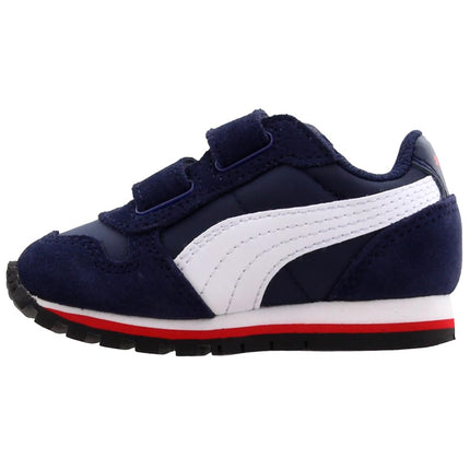 PUMA Unisex-Child St Runner Hook and Loop Sneaker, Black/Dark Shadow, 3 UK