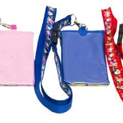 3 X Disney Mickey Minnie & Friends Lanyard with ID Badge Holder Wallet Coin Purse Ticket Key Chain