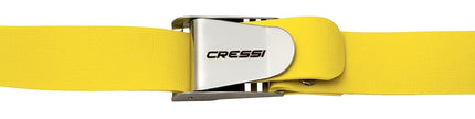 CRESSI Unisex Adult Quick Release Elastic Belt With Metal Buckle Underwater Weight Belt - Yellow/Silver, 140 cm