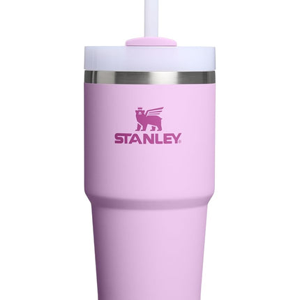 Vaso STANLEY Quencher H2.0 con asa y pajita de 20 oz | Tapa Flowstate de 3 posiciones | Compatible con portavasos para viajes | Vaso de acero inoxidable aislado | Sin BPA | Orquídea suave