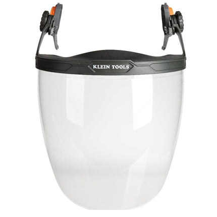 Klein Tools 60472 Clear Face Shield for Safety Helmet and Cap-Style Hard Hats, Impact Rated, Anti-Fog, Low-Profile Design for Grinding