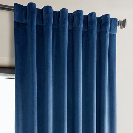 HPD Half Price Drapes Heritage Plush Velvet Curtains for Living Room 50 X 108 (1 Panel), VPYC-198604-108, Pisces Blue