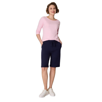 Hanes Women's French Terry Bermuda Short, Navy, Medium