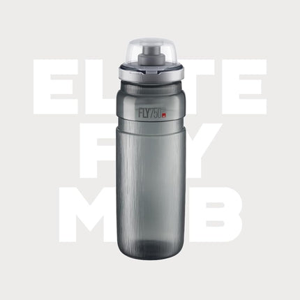 ELITE Fly MTB Water Bottle Clear – Ultra Lightweight Mountain Bike Cycling Bottle with Dust Cap – 750ml – For Trail Riding, XC & Enduro